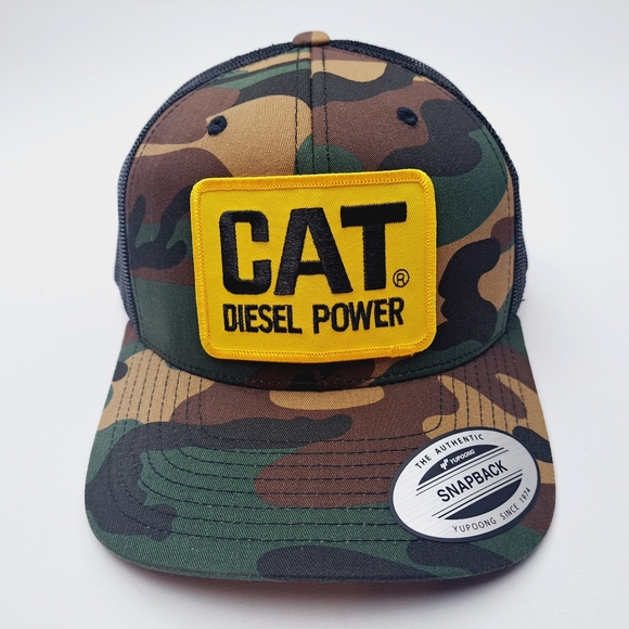 CAT Diesel Power Trucker Mesh Snapback Hat Cap Camouflage Embroidere… - Picture 1 of 4